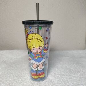 Rainbow Brite Clear Insulated Plastic Tumbler with Straw, Multicolor For Cold